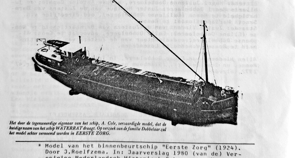 Archiefafbeelding van het binnenvrachtschip Eerste Zorg